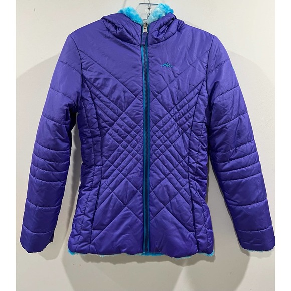 Pacific Trail Purple Light Puffer Winter Reversible‎ Jacket Size XL - Picture 1 of 7